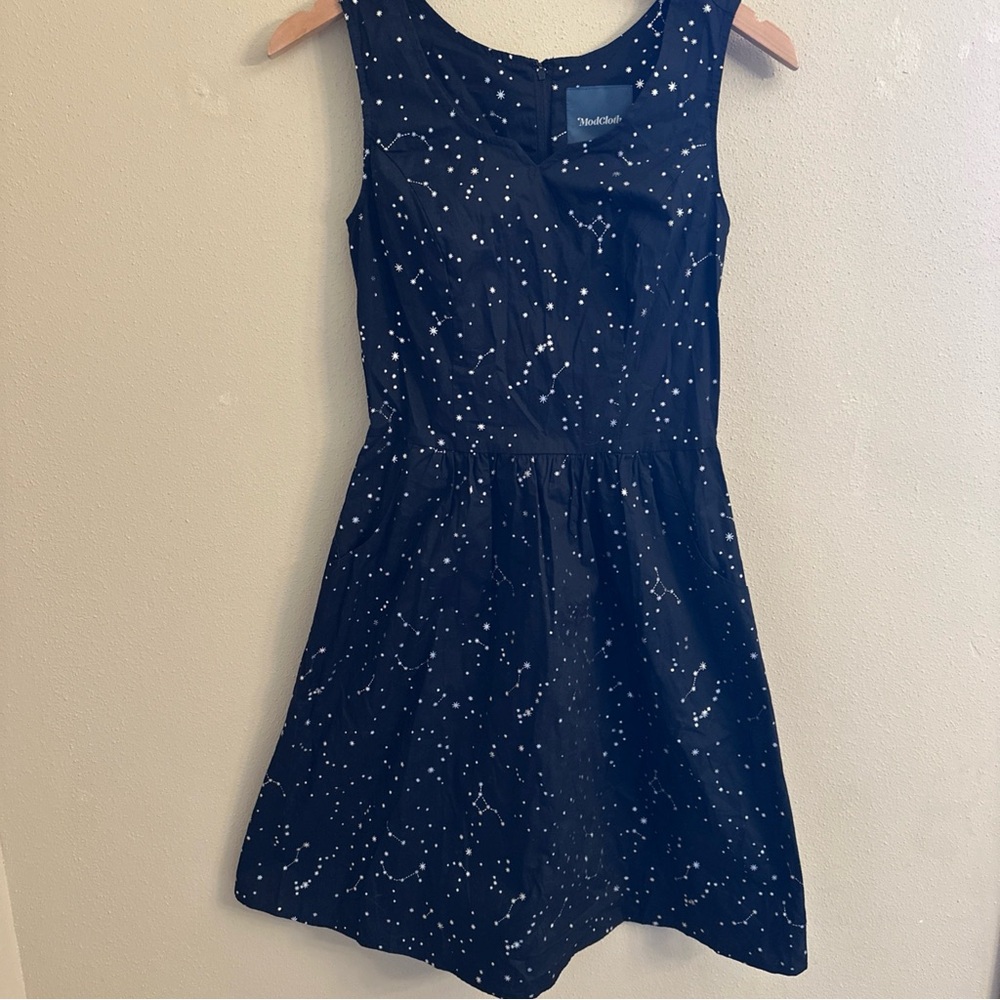 ModCloth Dress Size 2 Stars Constellations Astronomy Psychic‎ Outer Space 🩶🖤